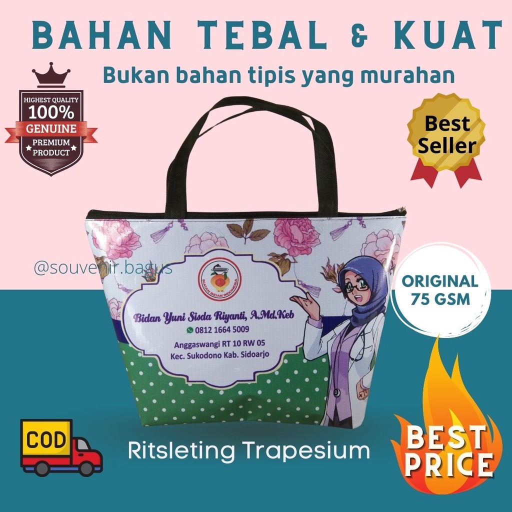 Tas Partus Tas Souvernir Bidan Goodie Bag Partus Bidan Souvenir Kelahiran KIA Puskesmas anc