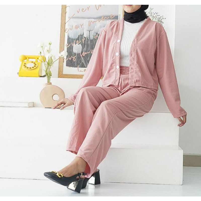 CESSAY APRIL KNIT - BAJU ONE SET WANITA