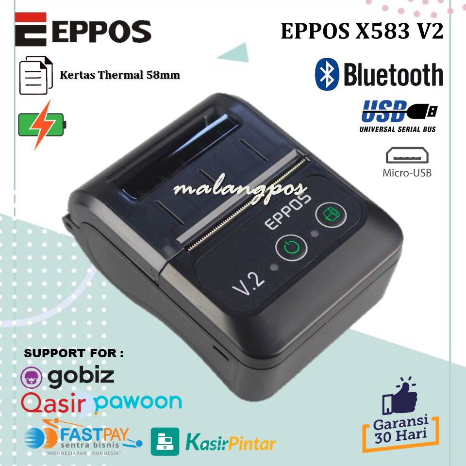 Mini Portable Printer PPOB Printer Kasir Thermal 58MM Eppos EP-X583/EP X583 V2 Bluetooth