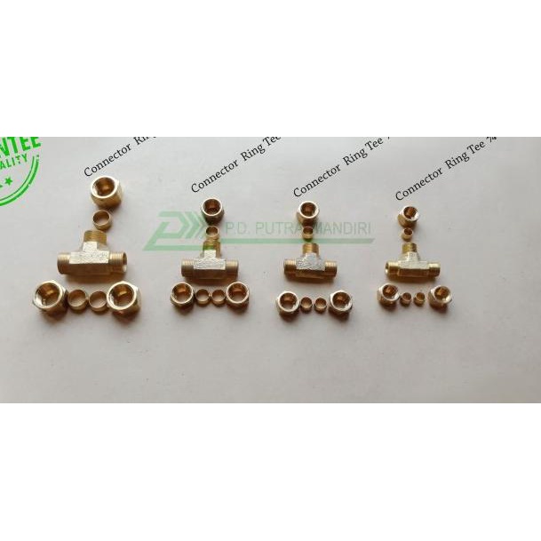 Connector (Ring) Tee 3/8 - Kuningan "Tee Union (Ring)"
