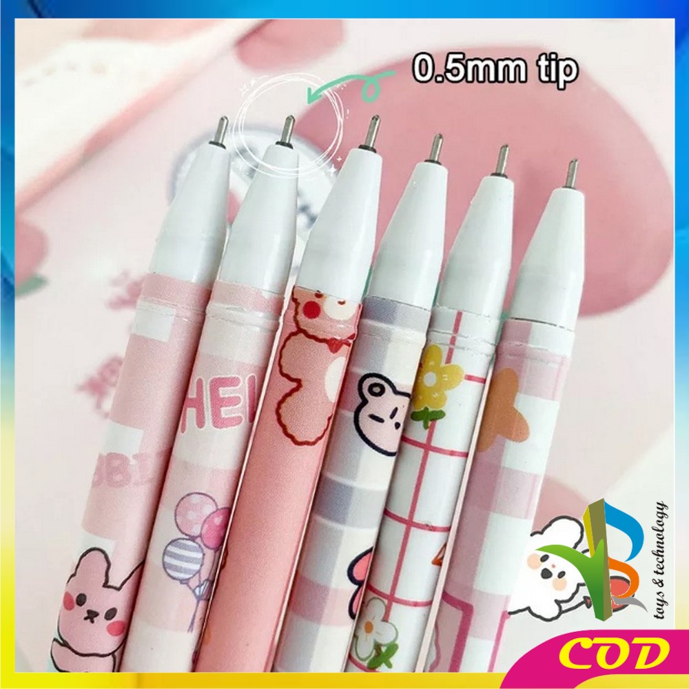 RB-A42 Pulpen Gel Hapus Karakter Animal isi 6 pcs / Pulpen Erasable / Bolpoin Tinta Bisa Di Hapus Alat Tulis Sekolah