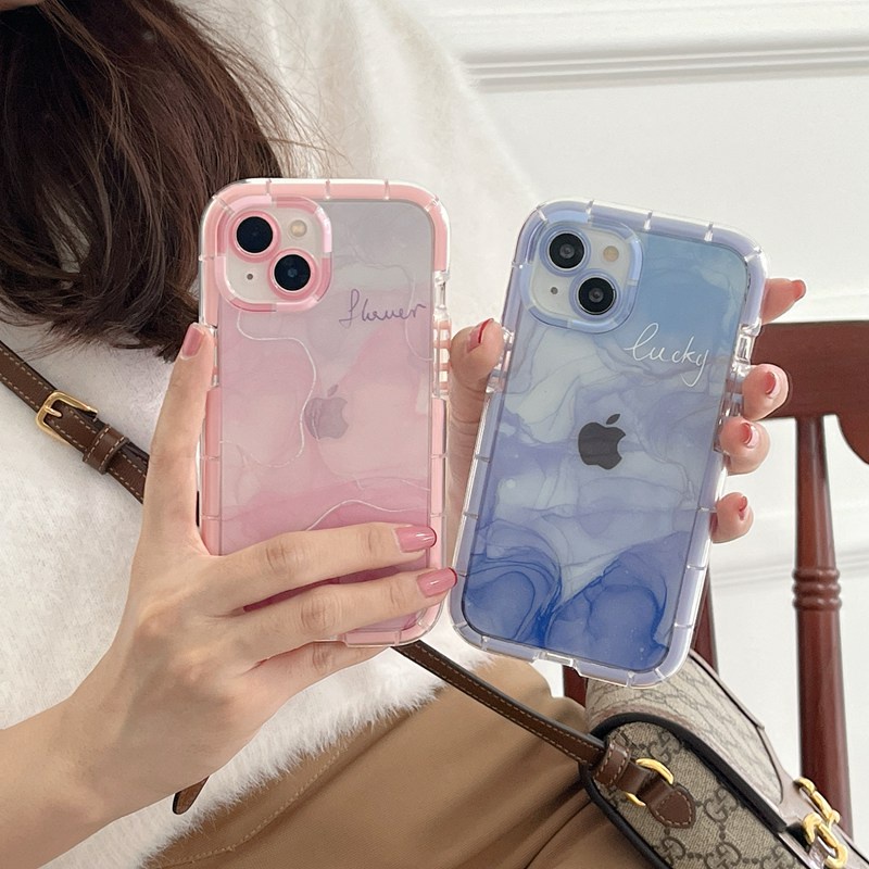 Bersinar Pada Malam Hari Bercahaya Soft Case untuk IPhone 14 Plus Xr Xs Max Ip Apple IPhone 11 12 13 14 Pro Max Wanita Lucu INS Cover Ungu Merah Muda Naungan Gradual Gadis Hadiah