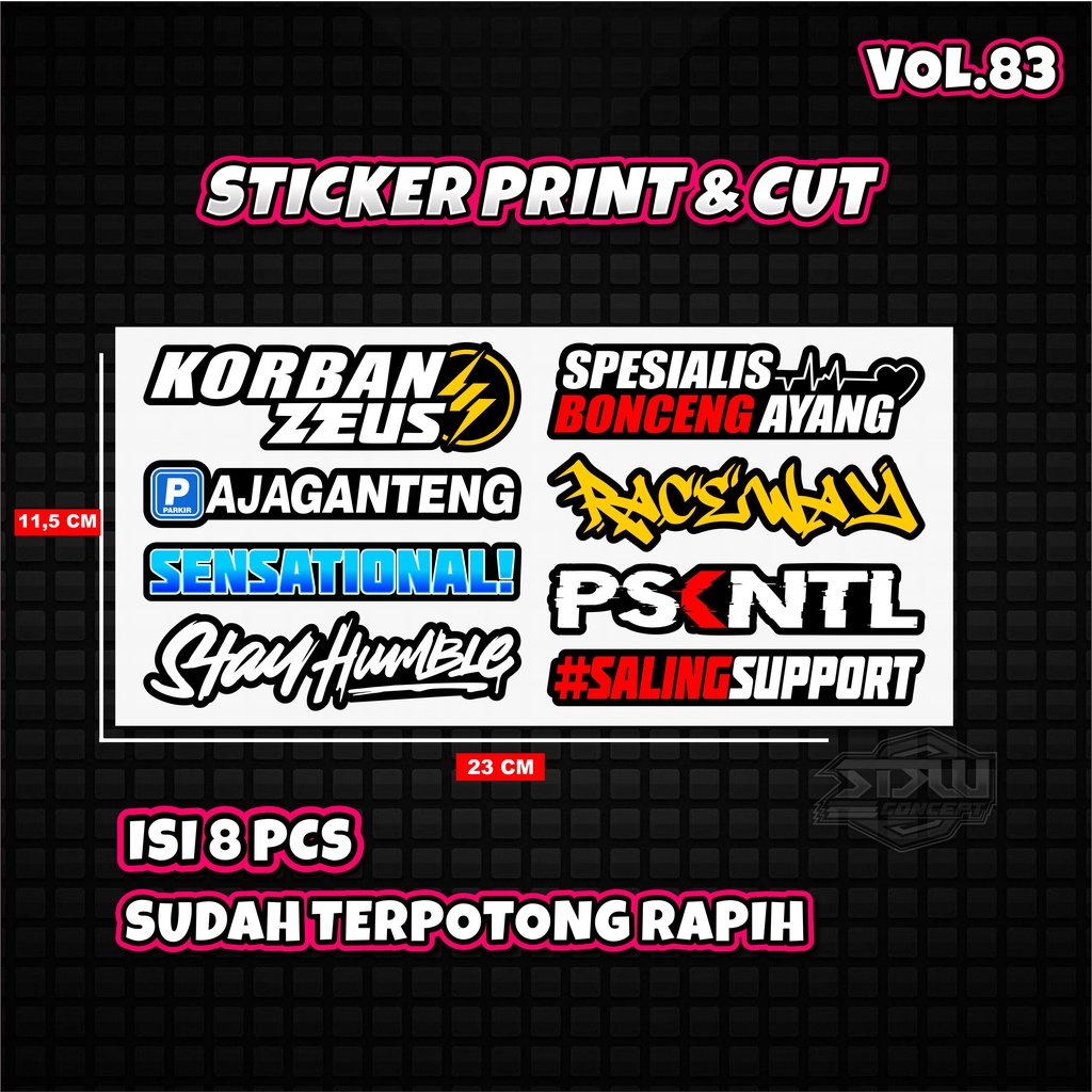 Sticker Racing Vinyl Pack Print &amp; Cut Stiker Motor Sticker 80/81/82/83