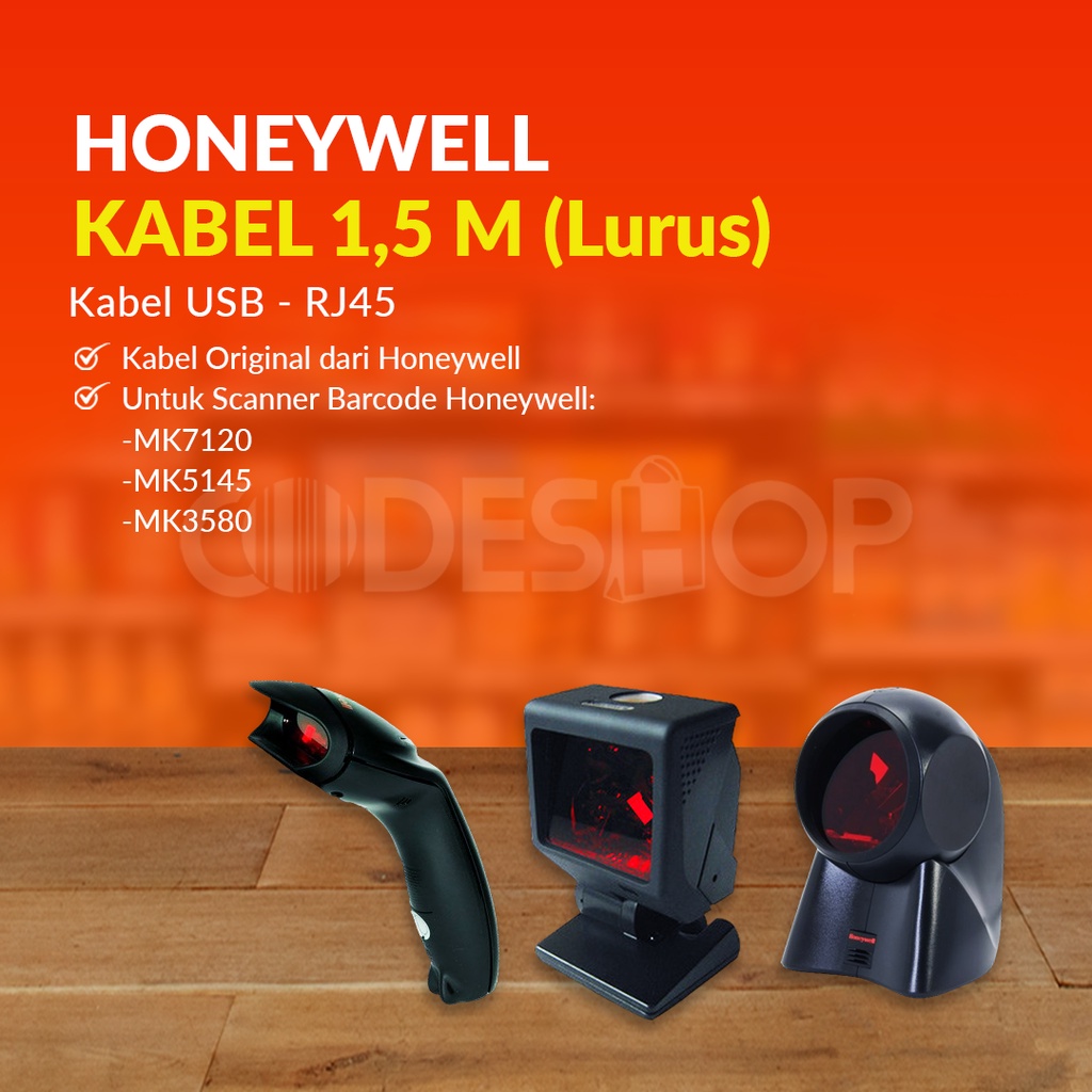 KABEL SCANNER BARCODE HONEYWELL USB RJ45 MK7120 / MK5145 / MK3580