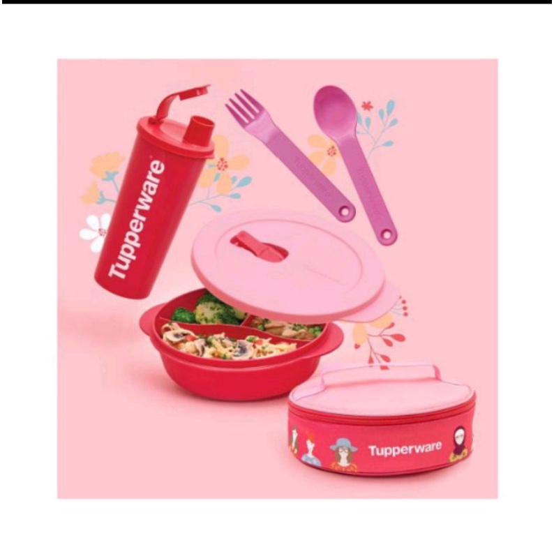 Fancy CWL tupperware / tempat makan set botol minum dan tas tupperware