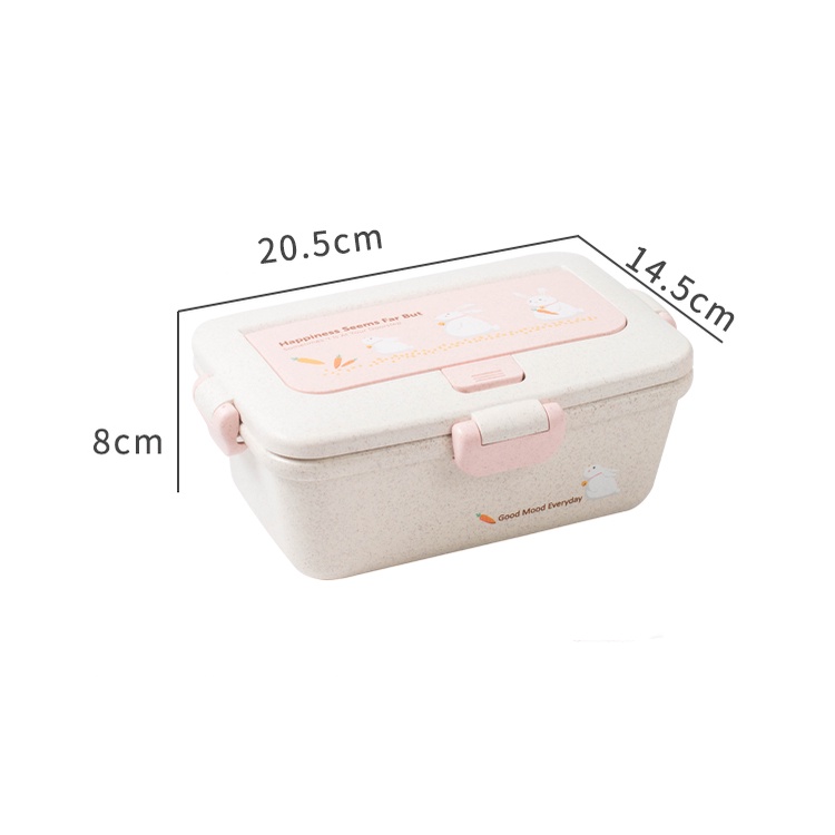 Lunch Box Lucu 950Ml Free Sendok Garpu Anti Tumpah missshop