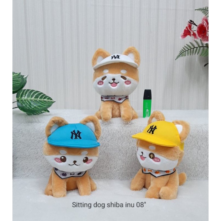 Boneka Sitting Dog Shiba Inu Anjing Topi Animal Kartun Nihon Cap