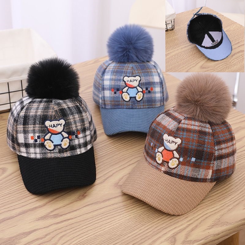 Topi Baseball Bucket Anak Laki Laki Anak Perempuan Import Model Bear xx