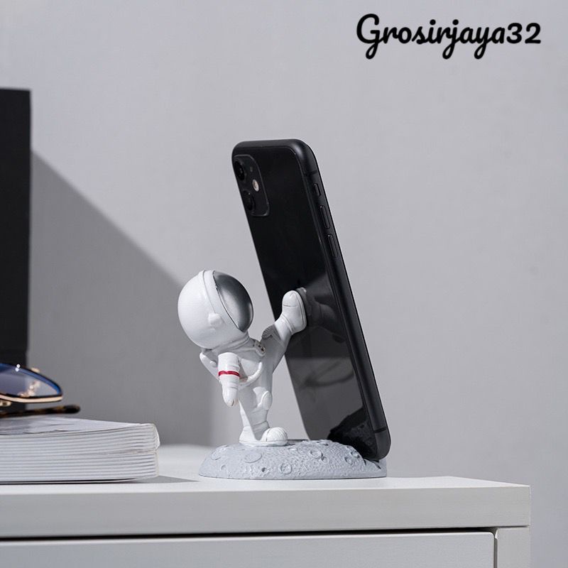 Phone Holder Hp motif Astronot HD60 HD-60 stand Handphone dudukan hape di meja hiasan ruangan penyangga Henpon bentuk astronaut