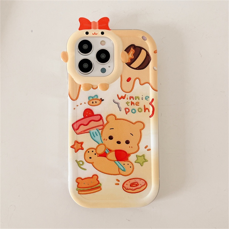 Soft Case Tpu Motif Kartun Beruang / Kue Untuk iPhone 14 13 12 11 Pro Max X Xr Xs Max 7 8 6 6s Plus SE 2020