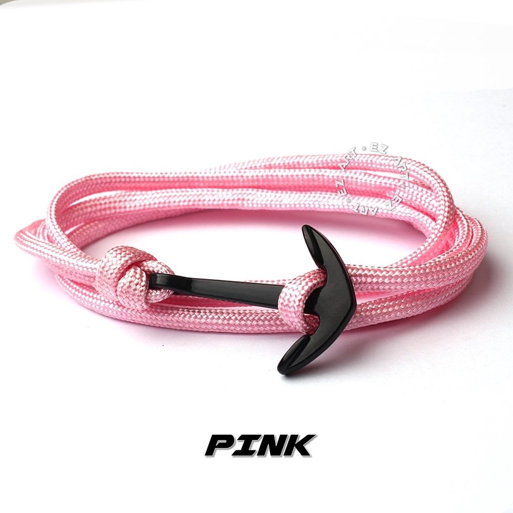 Gelang Jangkar Multilayer 4 Lilit Tali Paracord Pria Wanita Warna Polos Simple Keren Elegan Pendaki Gunung Survival