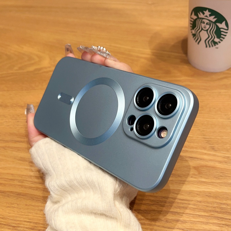 IPHONE Juji soft silicone case Dengan Perlindungan Lensa Kamera Untuk Iphone14 13 12 11 Pro Max Silikon soft case Dengan magnetic case 13 plating Pelindung case