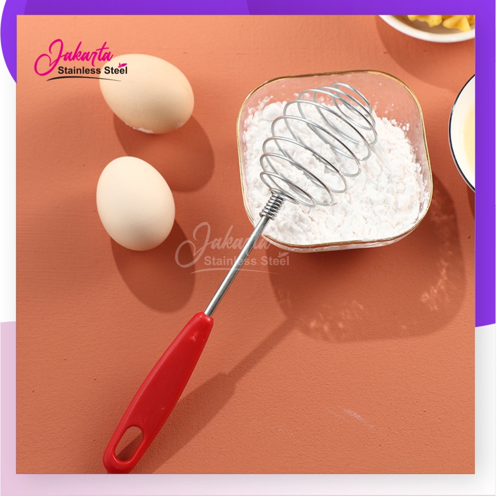 JSS - Kocokan Telur Stainless Steel Pengocok Telur Adonan Kue Gagang Plastik