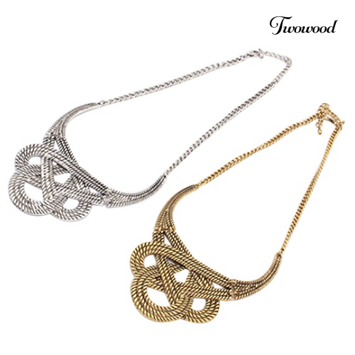 Kalung Liontin Model Hollow Knot Drop Gaya Vintage Etnik Untuk Wanita