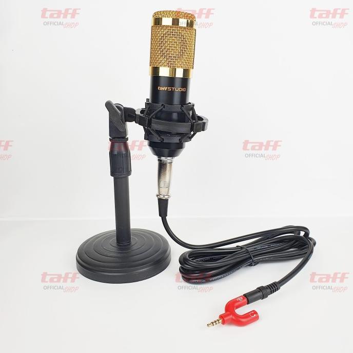 TaffSTUDIO BM800 Condenser BM 800 Microphone Stand Mic Meja Podium