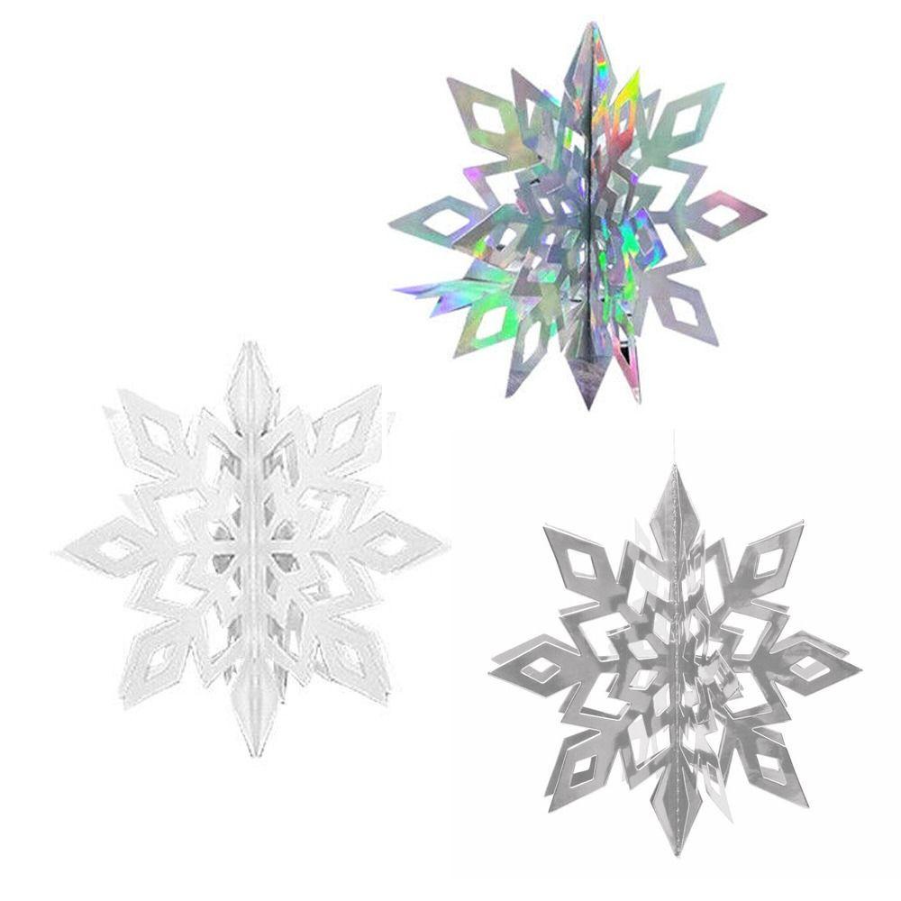 Top 15PCS 3D Artifisial Snowflake Dekorasi Natal Tahun Baru Navidad Ornamen Palsu Snow Decor