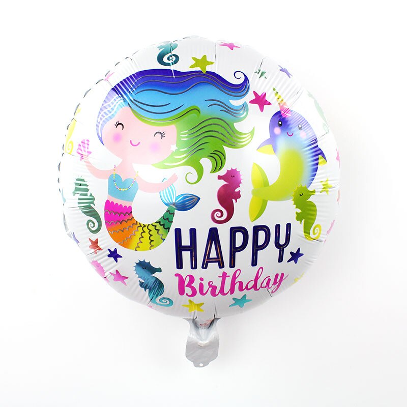 BALON FOIL MERMAID DUYUNG BENTUK BULAT / BALON BULAT KARAKTER DUYUNG / BALON BULAT KARAKTER MERMAID