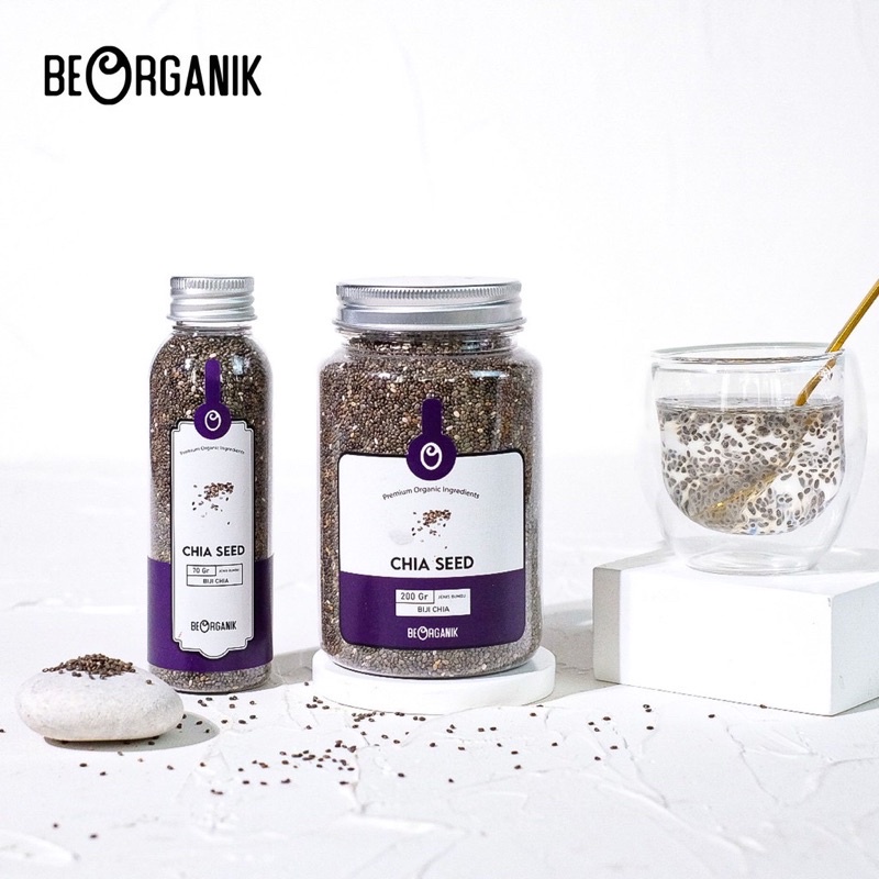 Chia Seed BEORGANIK 200gr &amp; 70gr - Biji-bijian Chia Beorganic Premium Organic Ingredients - Original 100% Be Organik Be Organic