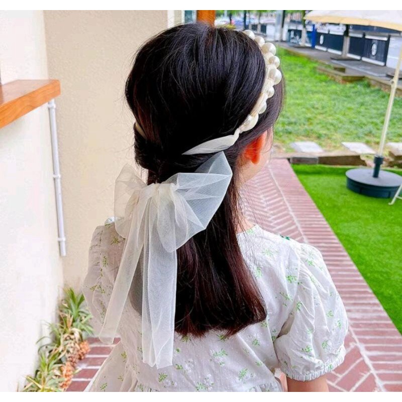 Bando Anak Model Mutiara Aksesoris Rambut Headband Anak