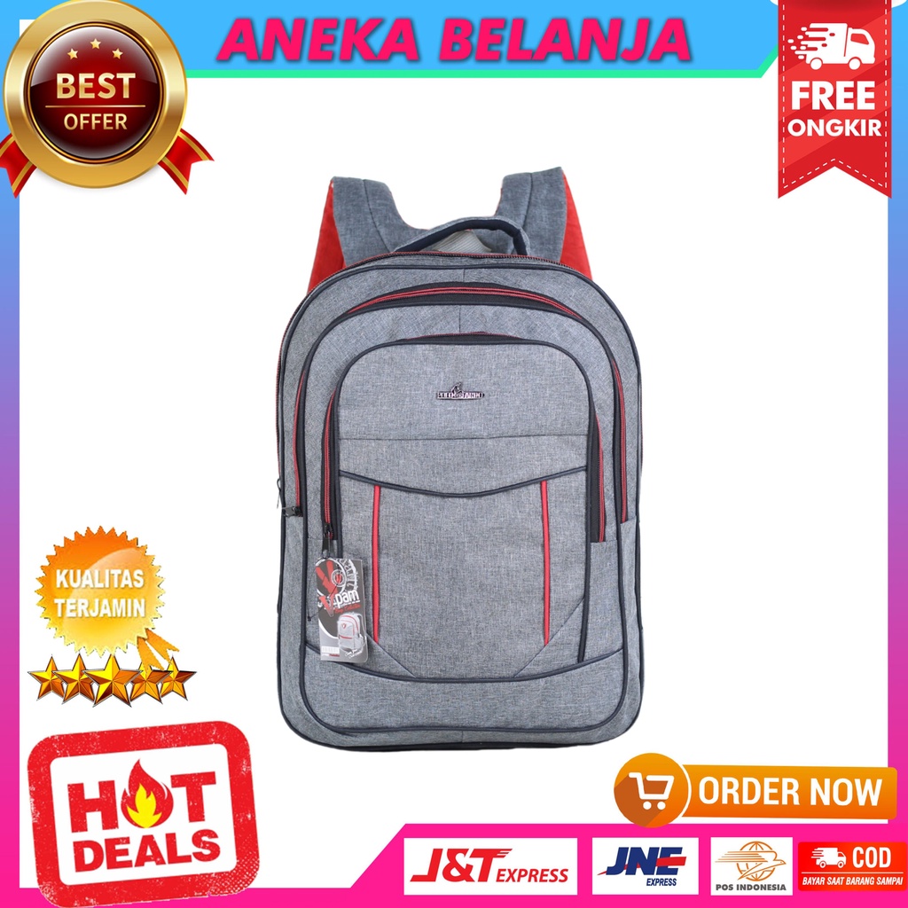 Tas Ransel Pria Wanita Model Polo Ardo Warna Abu Cocok Untuk Sekolah Kuliah Kerja Hangout Backpack Keren Murah Free Raincover