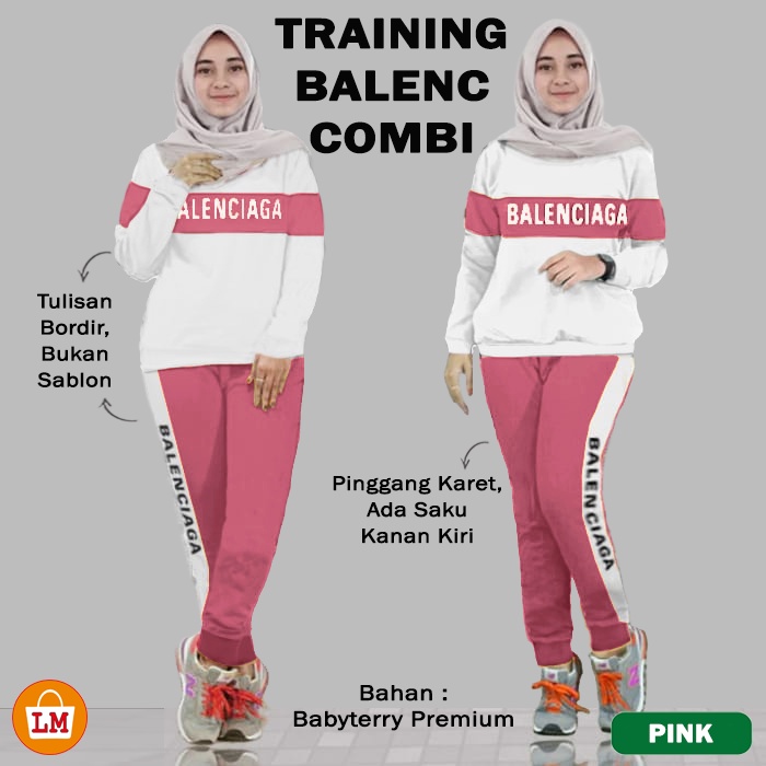 Baju Setelan Olahraga Senam Training Wanita B Combi L XL XXL XXXL LMS 07352 07356 07360 07364