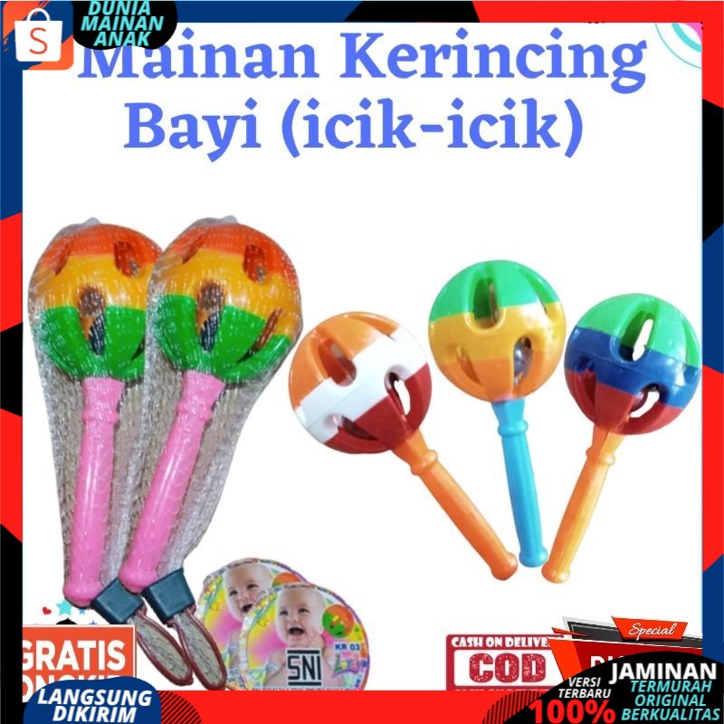 Mainan Edukasi bayi 0 1 2 3 4 5 6 12 bulan 1 tahun perempuan laki laki Pegangan Kerincingan Bayi Bunyi