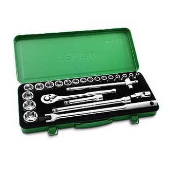 TEKIRO SC-SE0599 1/2&quot; DR. SOCKET SET 12 PT 8 - 32 MM (SM) 24 PCS