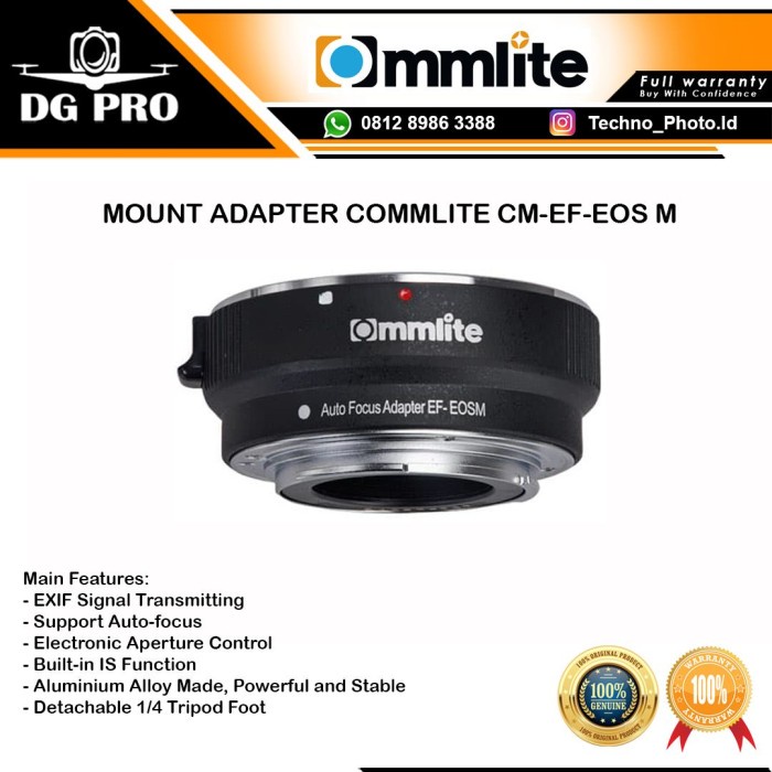 Commlite Canon Adapter EF EOS M to EOS EF & EF-S With Tripod Mount