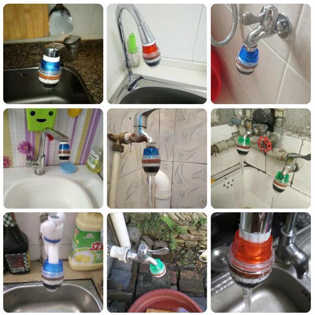 Sambungan Kran Air Faucet 3 Lapis Saringan Pembersih Aer Penyaring Penyambung Ujung Keran wastafel dapur kamar mandi Water Filter | GROSIRXPRESS