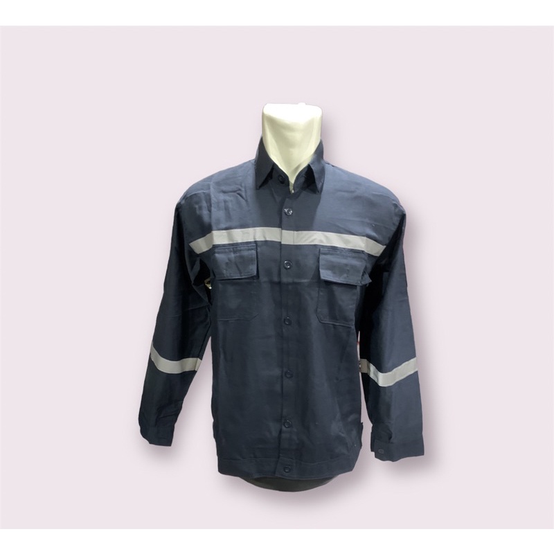 Kemeja Safety Kemeja Kerja Lengan Panjang Skotlet