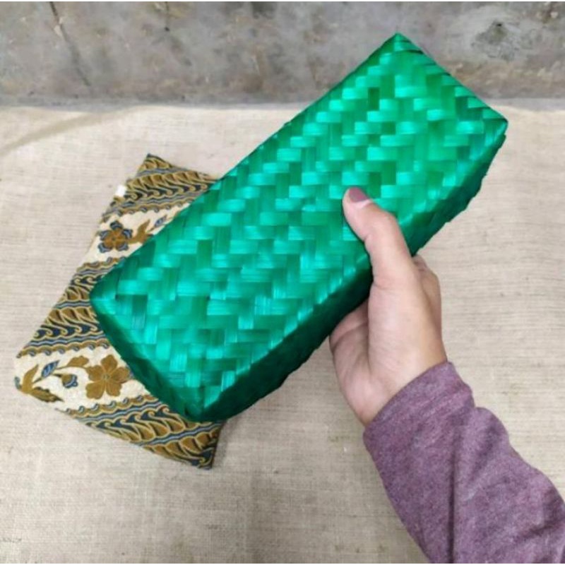 SEPASANG Besek bambu panjang 20x10 cm, warna-warni, Murah b