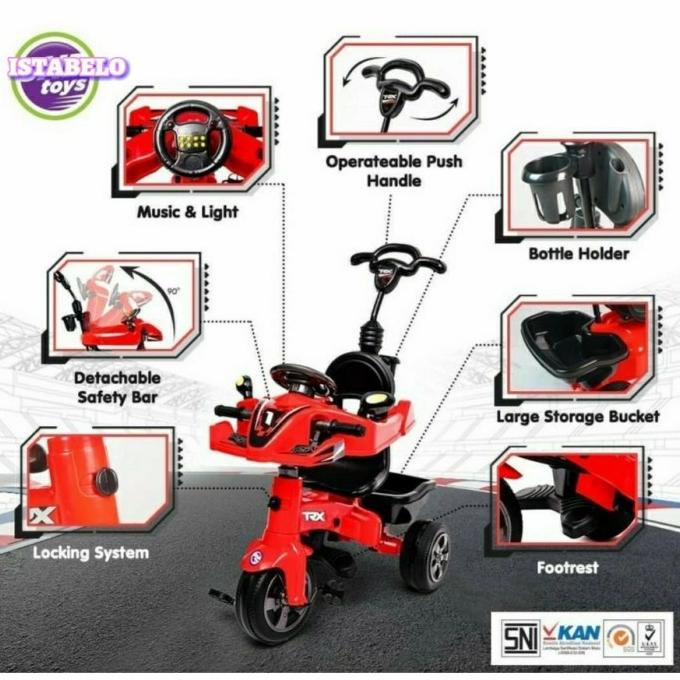 MAINAN SEPEDA DORONG RODA TIGA ANAK LAKI PERMPUAN BALITA TERBARU KEREN stock ada