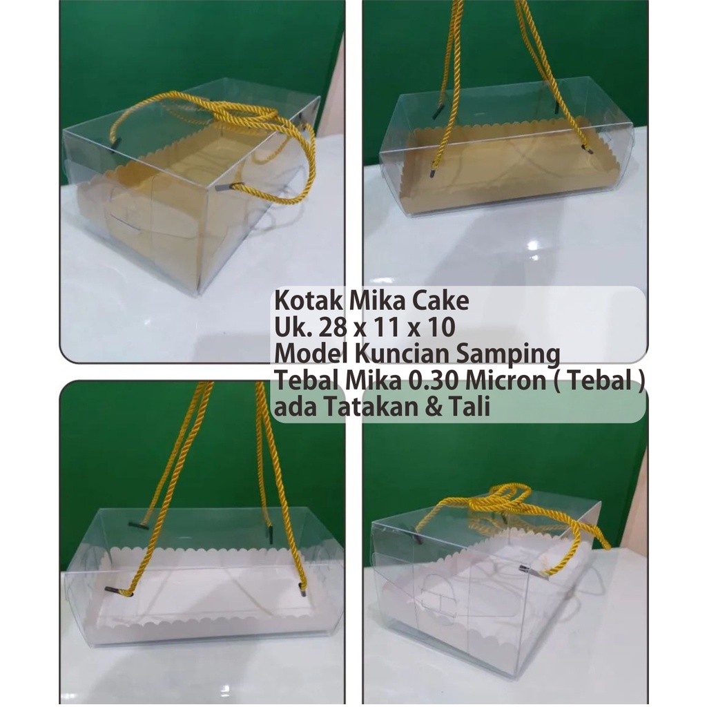 Kotak Mika Kemasan Roti Gulung Uk. 28 x 11 x 10 cm , Murah Meriah