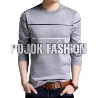 SWEATER RAJUT VALDO CASUAL STRIP PREMIUM BASIC OBLONG 14 GET