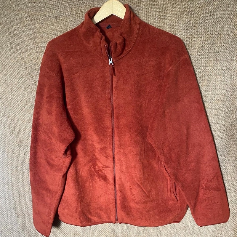 Uniqlo Dark Orange Fleece Jacket Man