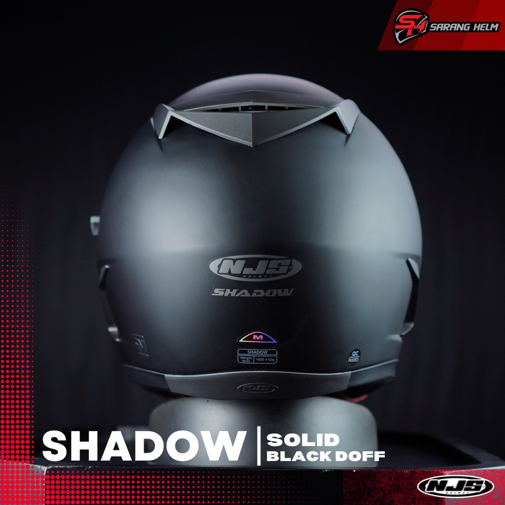 NJS Shadow Solid (FREE Iridium visor, Tear Off Post &amp; Antifog Pins)