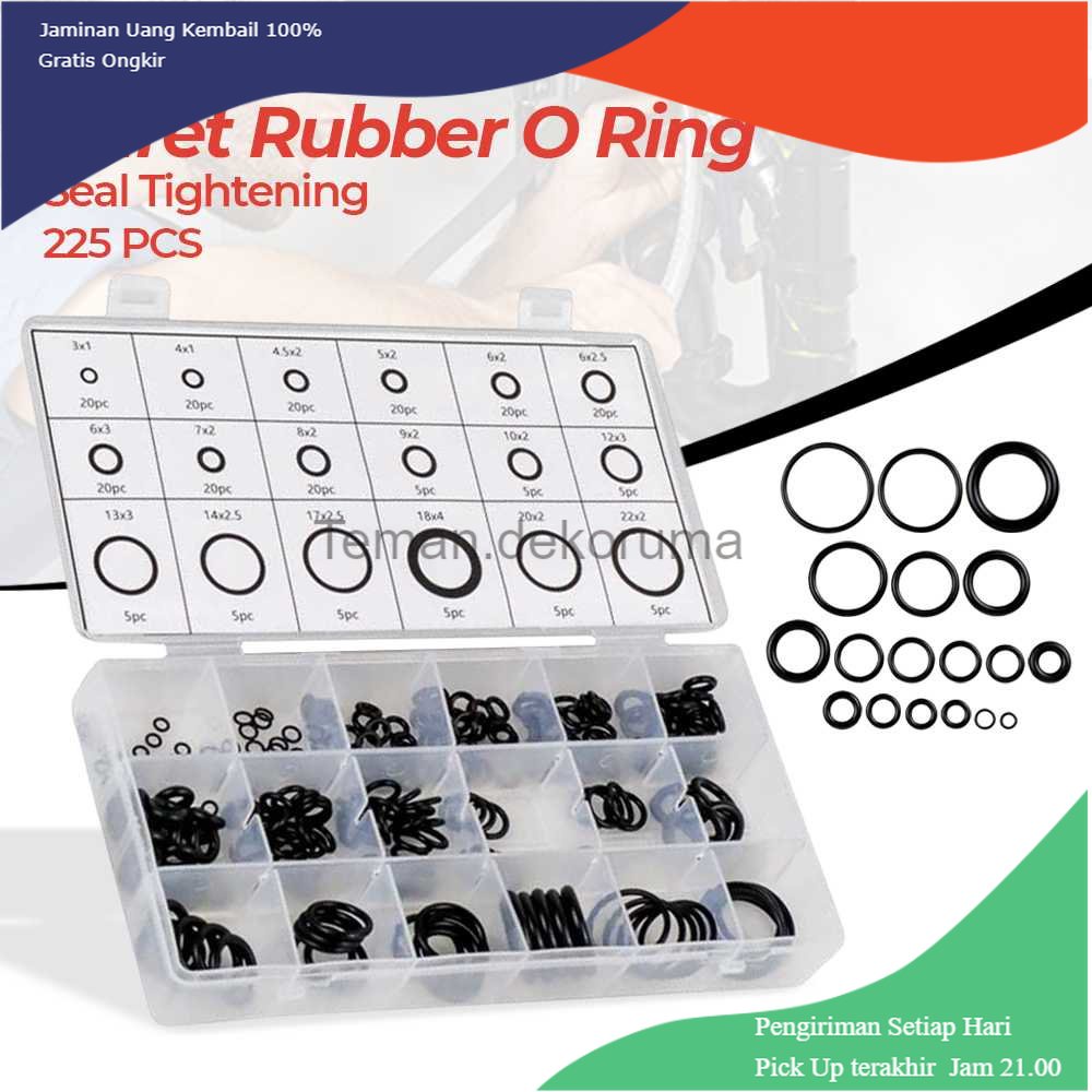 TD-PR2 Taffware Karet Rubber O Ring Seal Tightening 225 PCS - E436