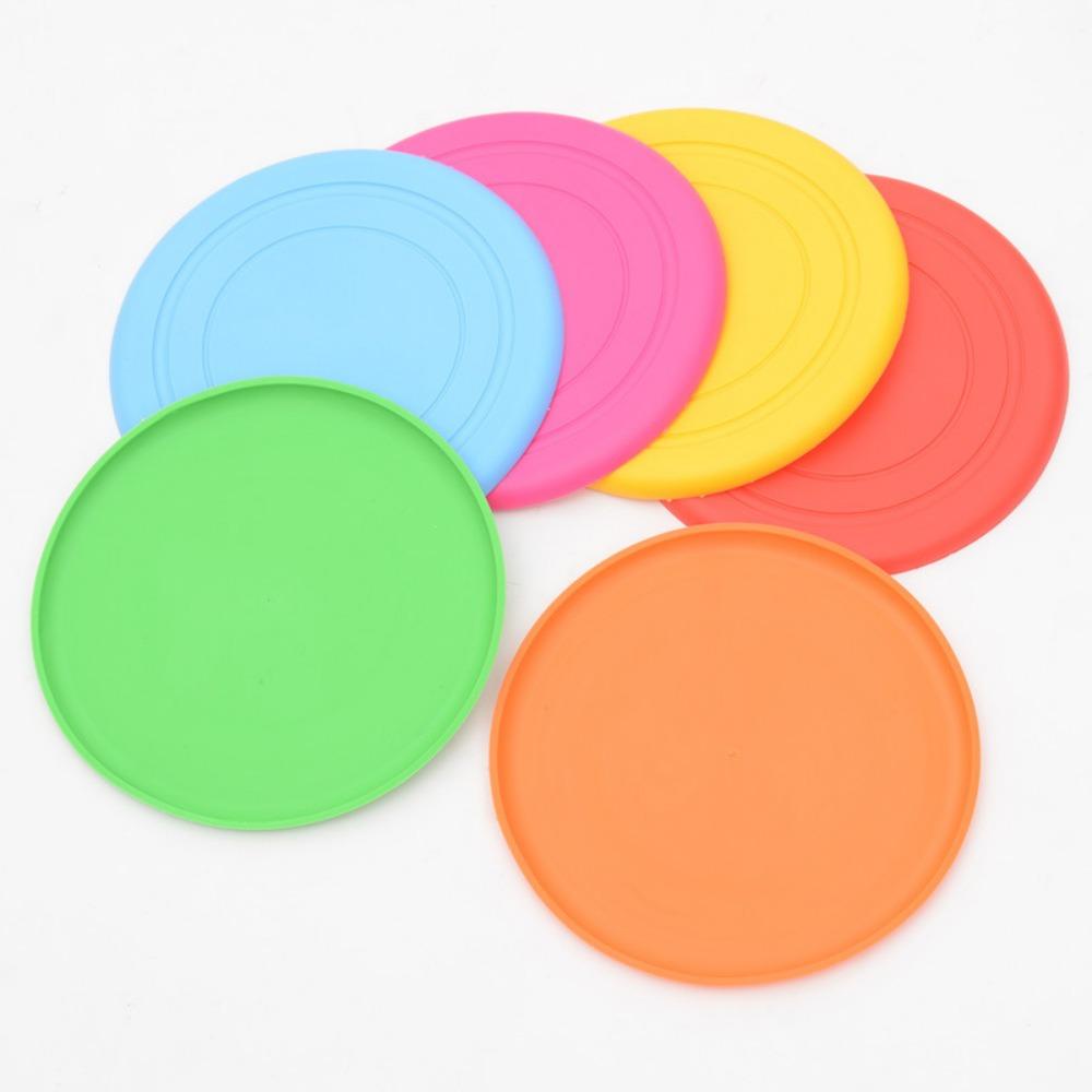 [Elegan] Dog Flying Disc Silicone Puppy Training Pan Makanan Anjing Interaktif