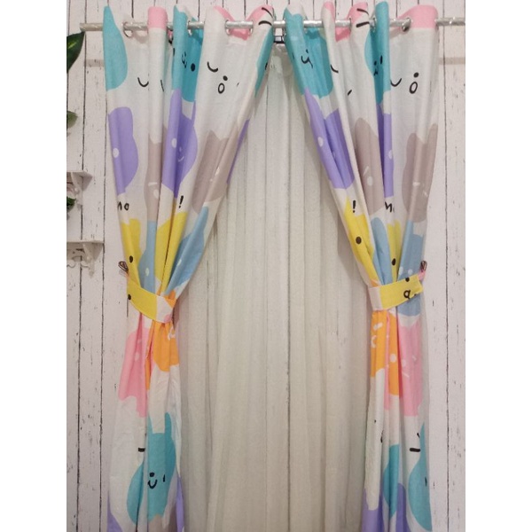 Gorden Jendela Kamar Tidur Anak Karakter Kucing