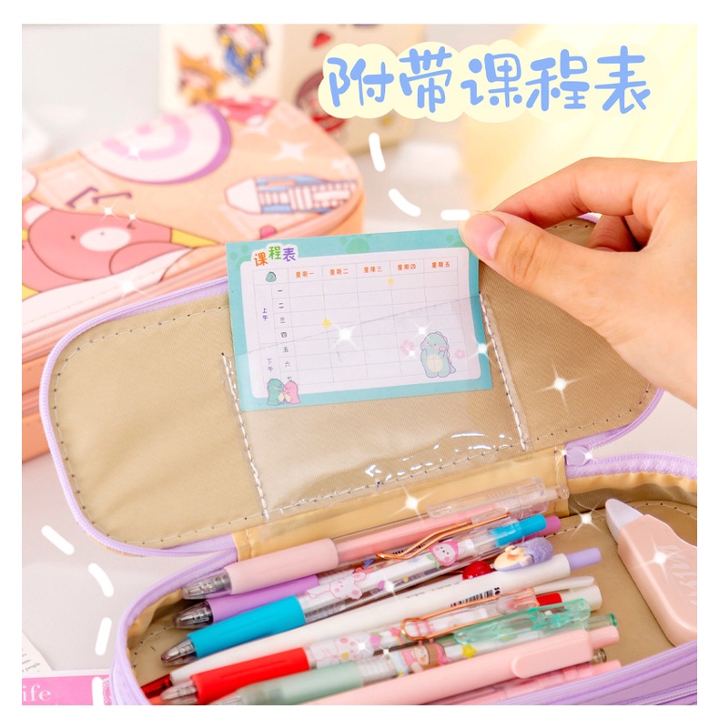 Khatinstore Kotak Pensil Motif Cartoon / Terbaru 2022 / Kotak 2 IN 1 / Unisex Perempuan Laki-laki / Anti Air Import - KP05