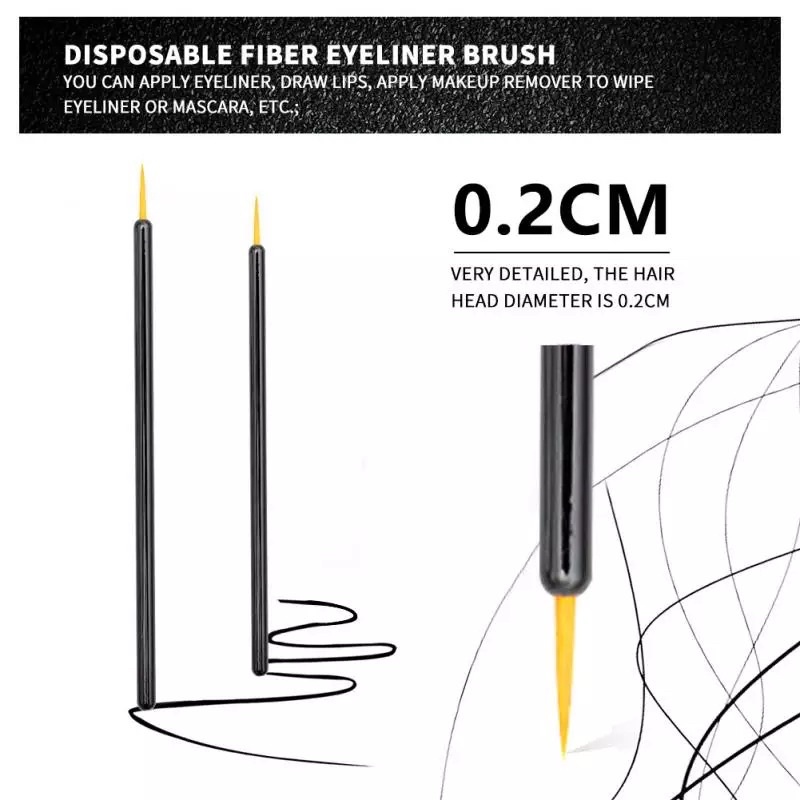 1PCS KUAS EYELINER Disposable Eyeliner Brushes  Eye Shadow Eyeliner Wand Cosmetic Brush Eyelash Extension Women Beauty Makeup Tools