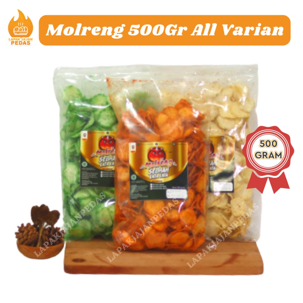 Keripik Molreng Moring Seuhahlatalata Kiloan Berat Isi Kemasan 500 Gram Lapak Jajan Pedas