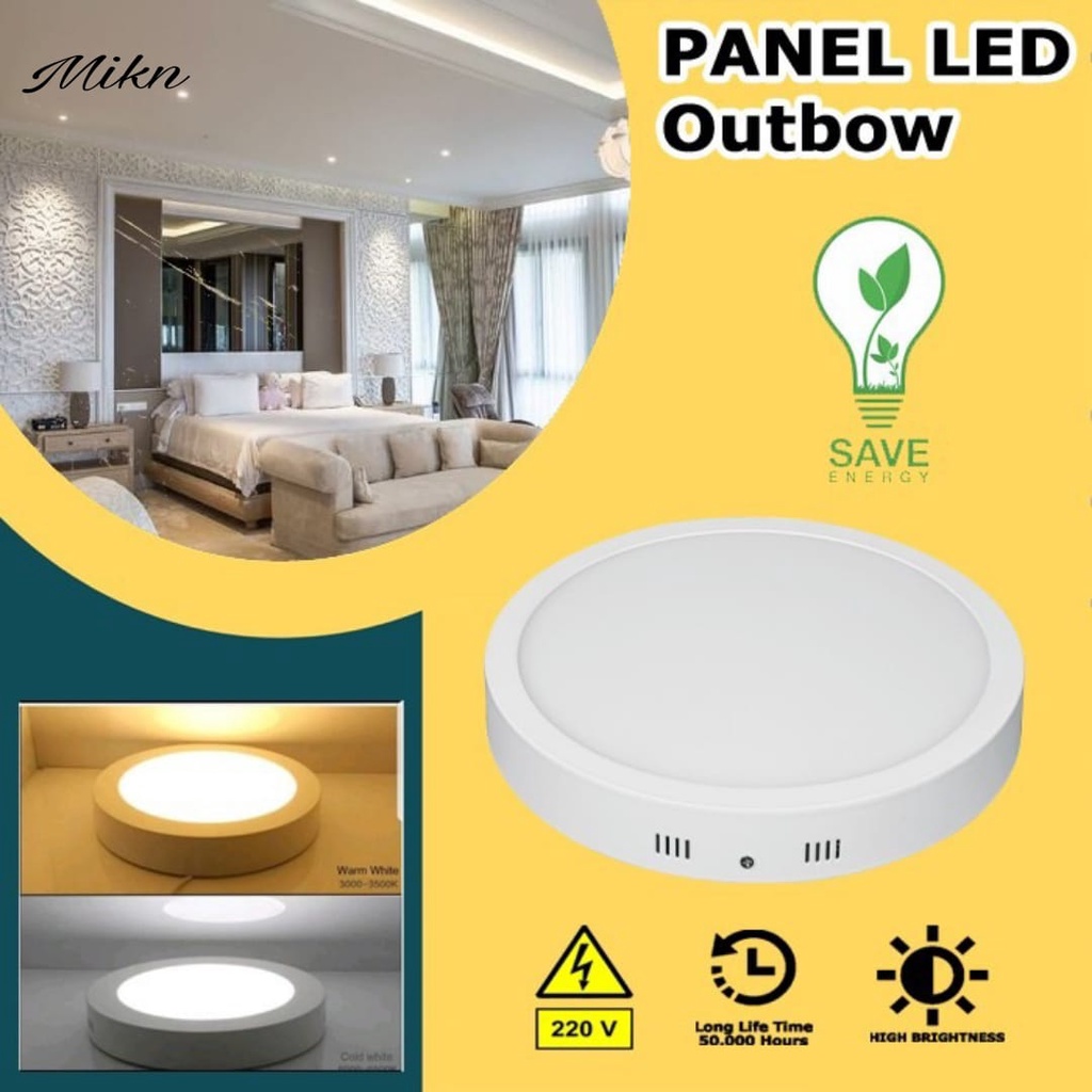 Downlight Panel Outbow Bulat 6w 12w 18w WATT LAMPU PLAFON LAMPU RUMAH MIK