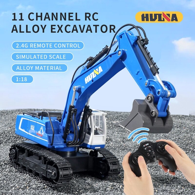 Huina 1558 RC Excavator 1/18 9CH Mainan Remote Alat Berat Huina 1558