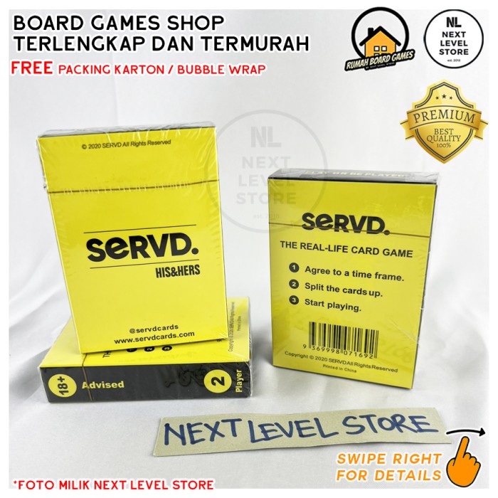 SERVD - His &amp; Hers - Real Life Fun Couples Card Game Board Games
