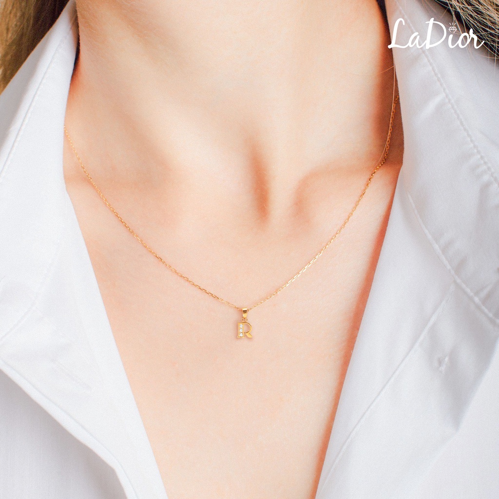 LADIOR - Liontin Emas Asli kadar 375 Inisial Huruf Ukuran Kecil - 046 - 8K - Yellow Gold