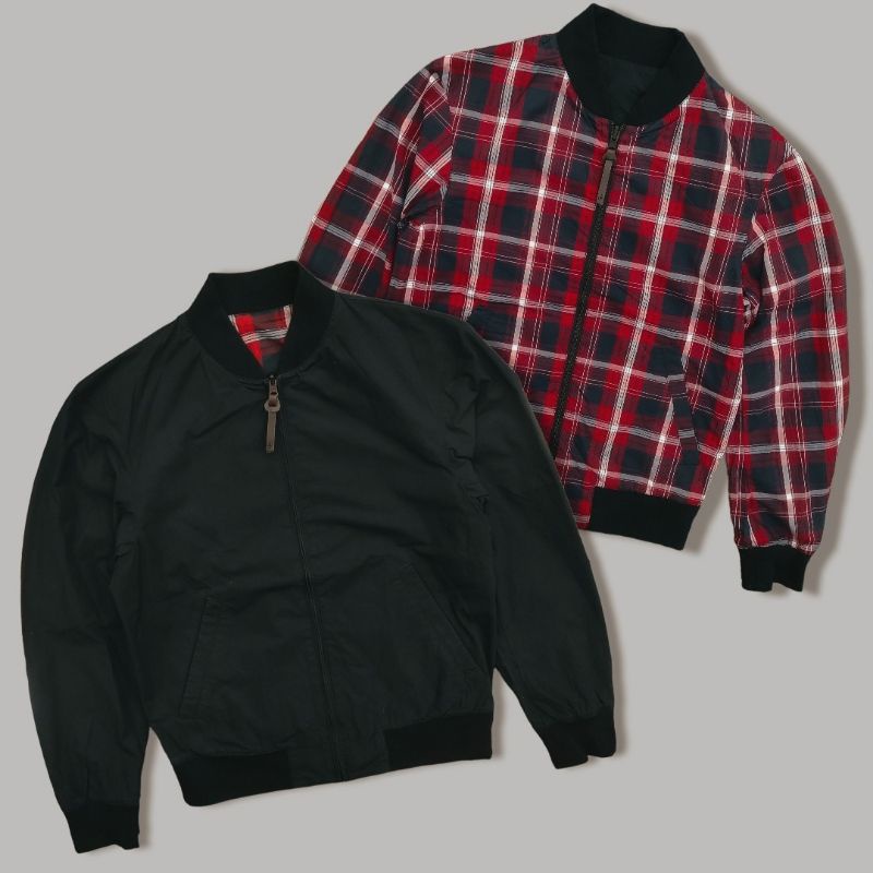 JAKET BOMBER CASUAL FORMAL HARRINGTON TARTAN MONKEY VINTAGE FLIGHT WORK OUTER JACKET UNIQLO X JW AND