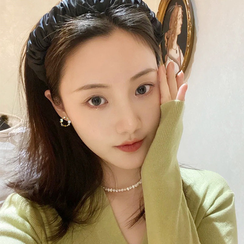 Anting Bentuk Lingkaran Bahan S925 Silver Untuk Wanita