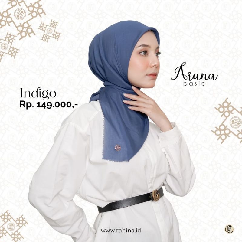 Aruna Basic Scarf by Rahina Indonesia - Jilbab Hijab Segi Empat Polos Original