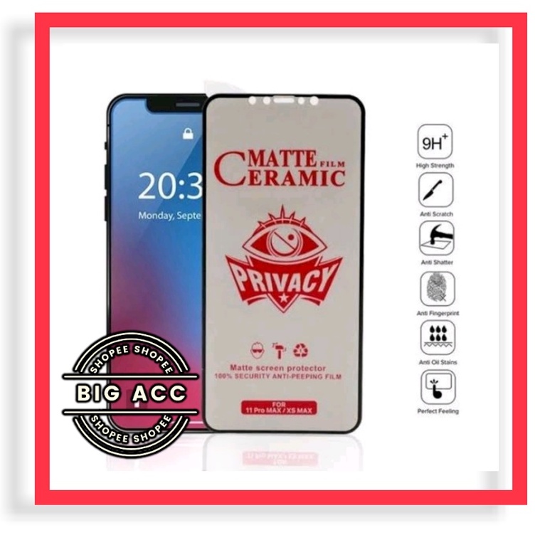 ( BIG CMS ) Anti Gores Film Ceramic Matte Spy Privacy Anti Minyak Anti kepo Vivo V25 V25E V23 5G V23E V23E 5G V21 V21 5G V21E V21 5G V20 V20 SE V19 V15 V15 PRO V11 V11i V11 PRO V9 Z1 PRO S1 S1 PRO T1 5G T1 PRO